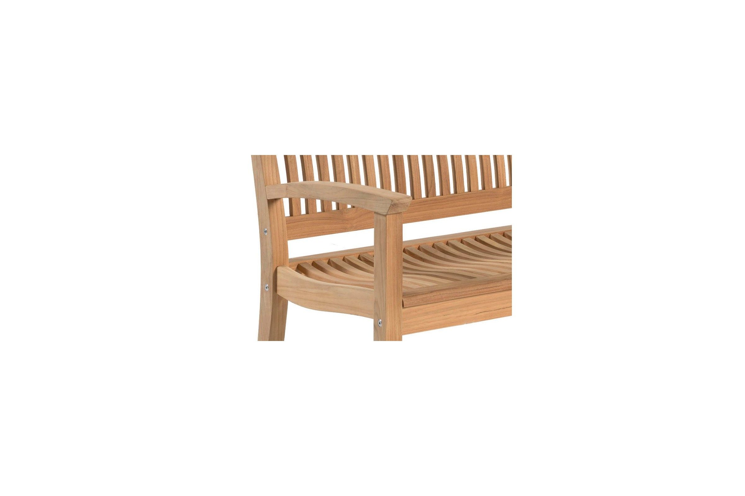 Banc en teck massif 180 cm avec accoudoirs, Ches