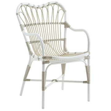 Fauteuil de jardin en alu-rotin, spécial extérieur, Margret de Sika Design