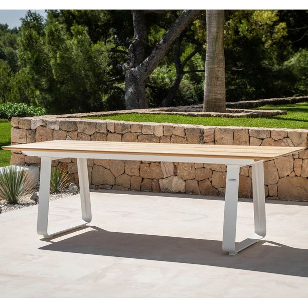 Grande table de jardin design en teck grade A, haut de gamme, Elko