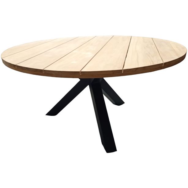 Table de jardin ronde en teck et alu d 150, Feline