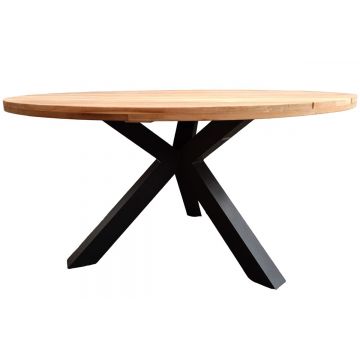 Table de jardin ronde en teck et alu d 150, Feline