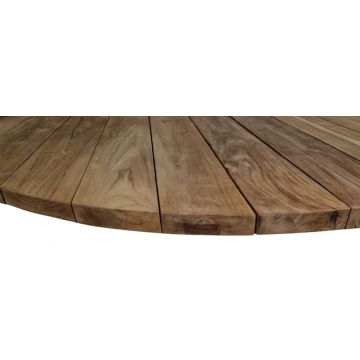 Table de jardin ronde en teck et alu d 150 ou 180 cm, Feline